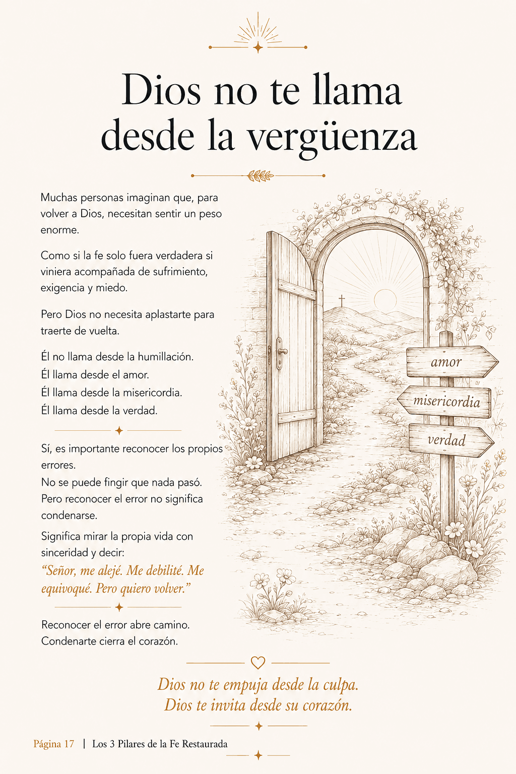 Página 4 del interior de Los 3 Pilares de la Fe Restaurada
